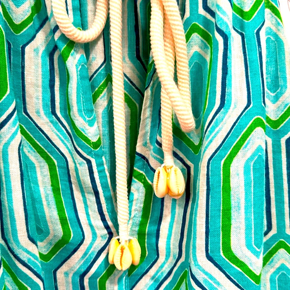 SIGRID OLSEN Halter Dress Coverup  Linen Blend Cute Shell Ties Pockets Small - Picture 8 of 8